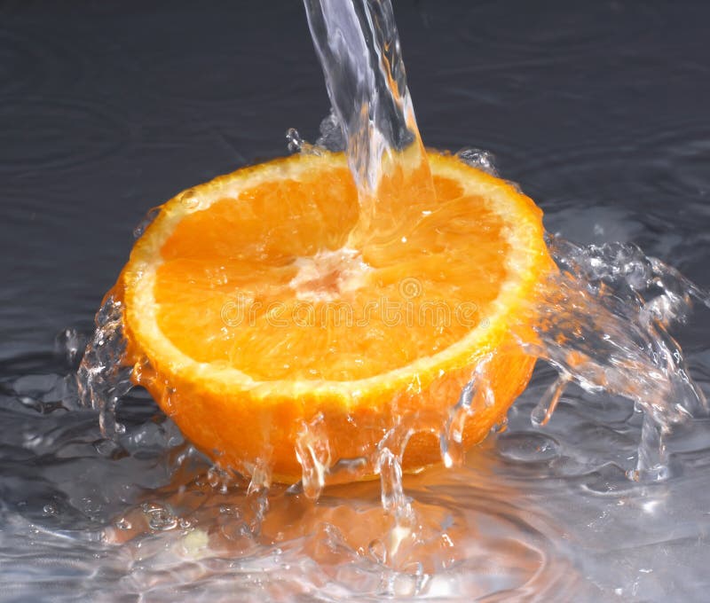 Orange and water stock image. Image of refreshment, water 15472925