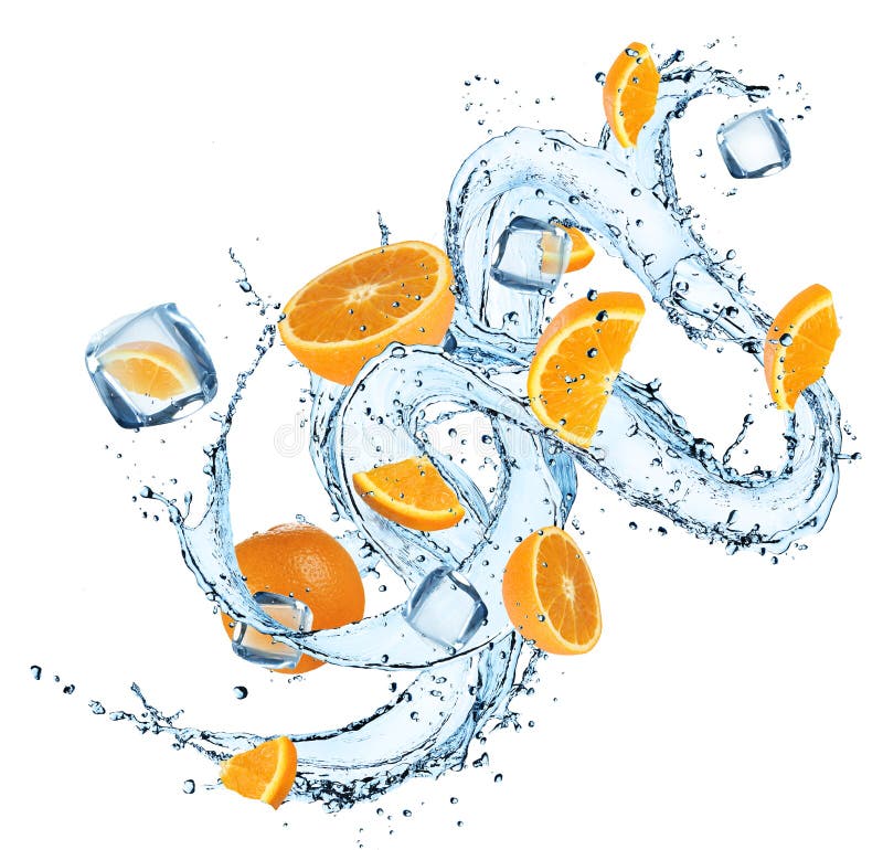 Fresh Oranges with Water Splash Stock Photo Image of sweet