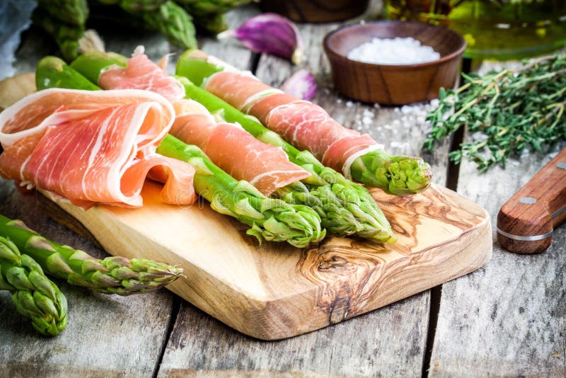 Asparagus and prosciutto stock image. Image of organic 2474437