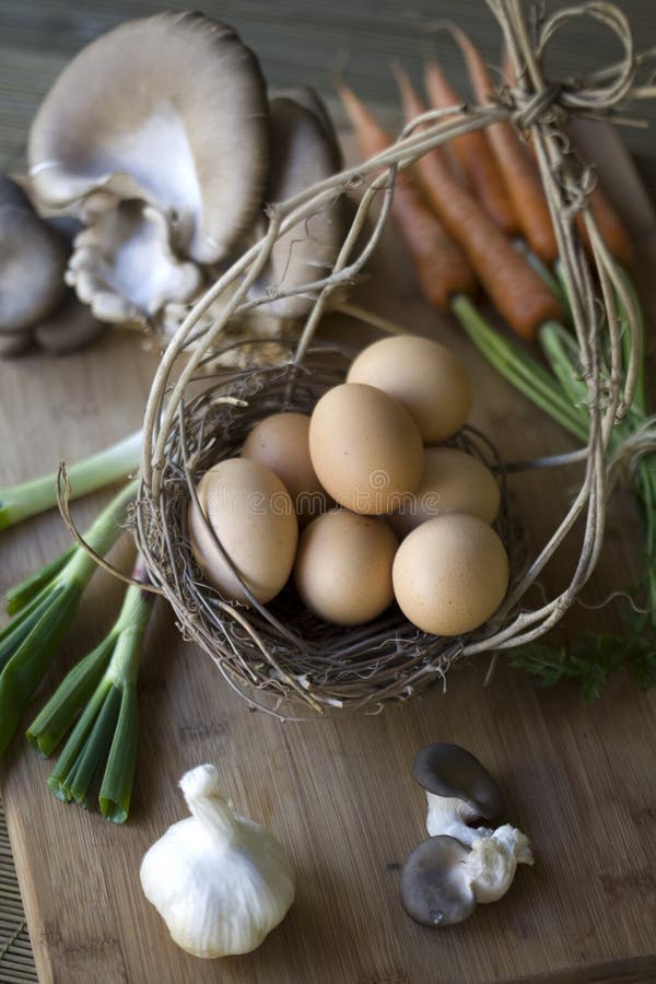 Fresh organic eggs