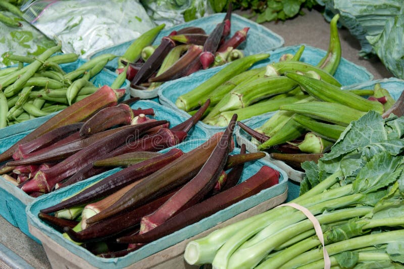 Fresh organic okra