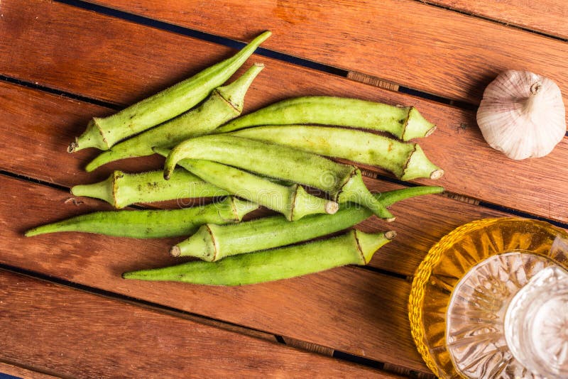 Organic Okra heart shaped stock image. Image of nature 86618543