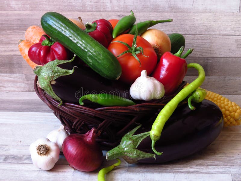 Fresh organic vegetables. Vegetable garden autumn harvest in a basket.