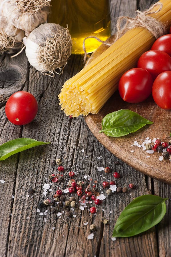 Fresh pasta ingredients stock photo. Image of diet, tomatoes 64131304