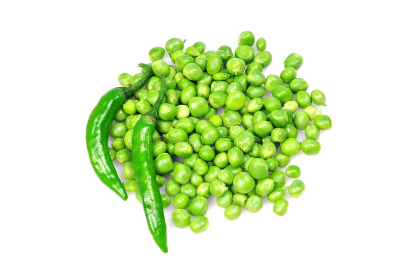 Fresh peas and chillies