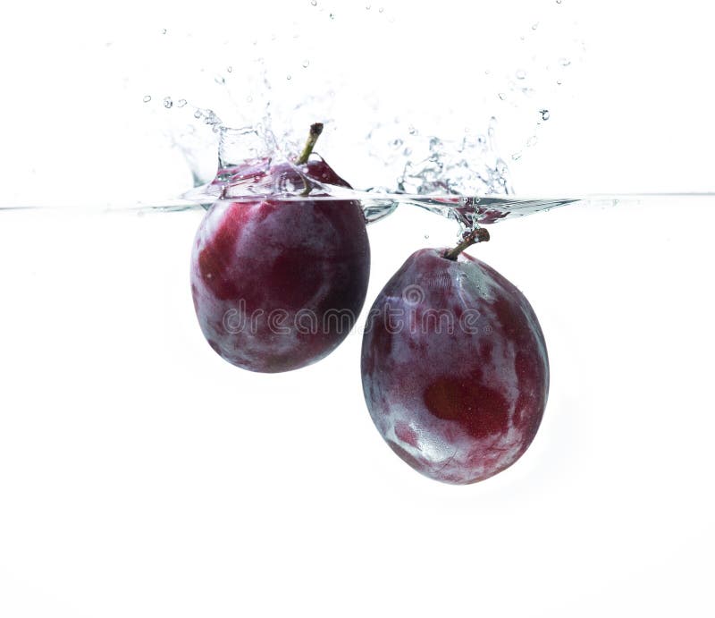 Fresh plums stock image. Image of water, motion, bubble 26422237