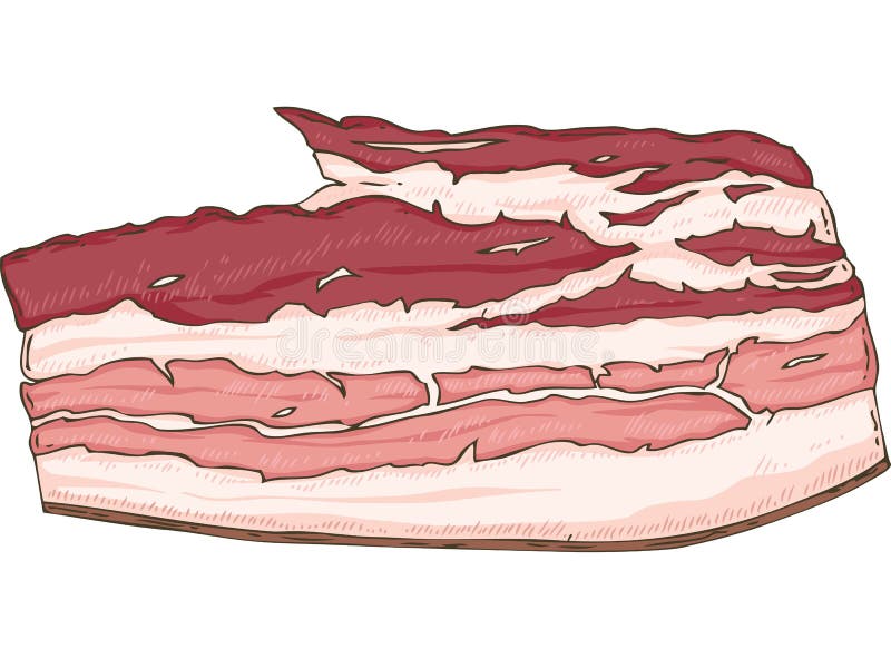 Fresh Pork Bacon Slice vector illustration