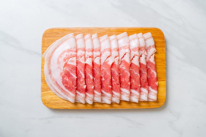 Fresh pork belly sliced stock photo. Image of ingredient 181231966