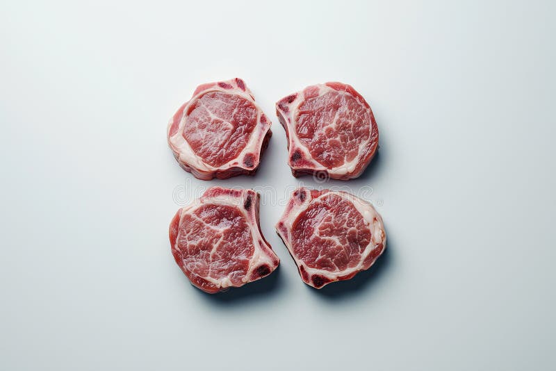 Fresh Pork Chops on White Background vector illustration