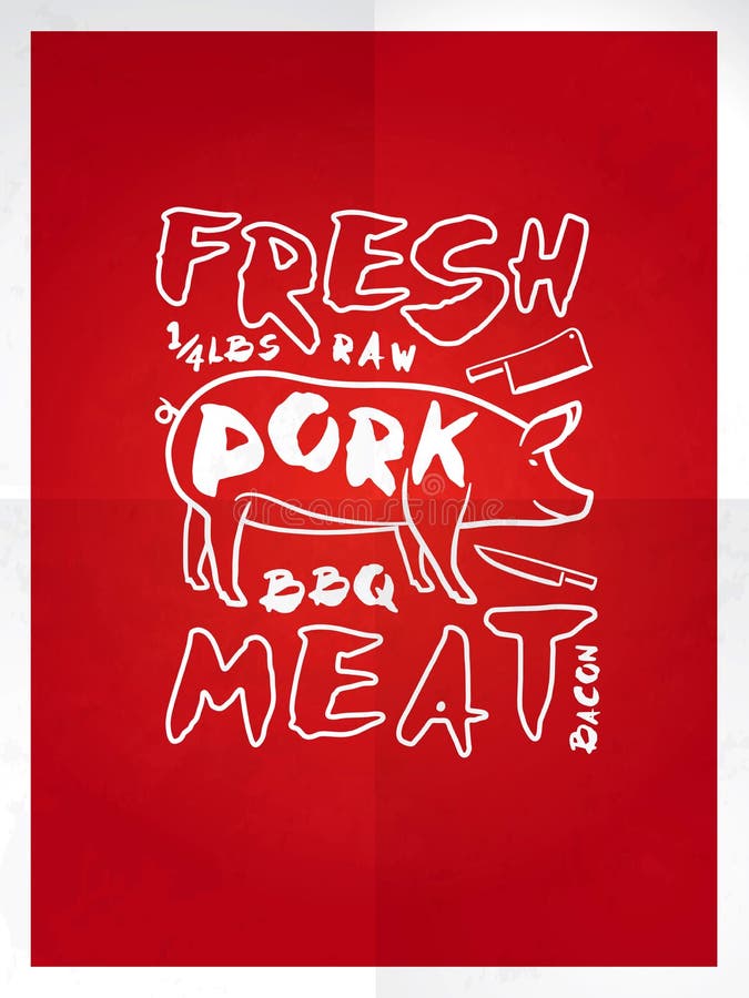 Fresh pork meat vector illustration