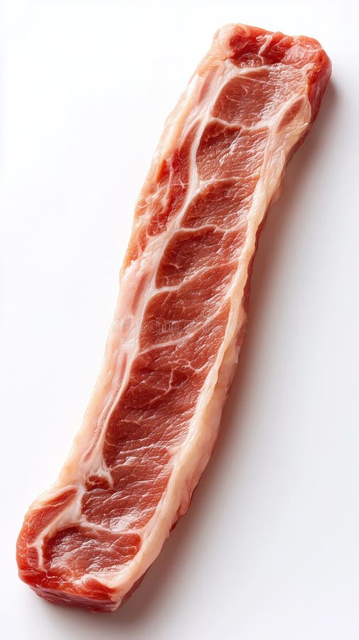 Fresh pork rib cut on white background for culinary use stock illustration