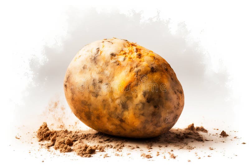 Fresh potato hand drawn, isolate on a white background. Macro studio shot. AI generated. royalty free stock image Fresh potato hand drawn, isolate on a white background. Macro studio shot. AI generated. royalty free stock image