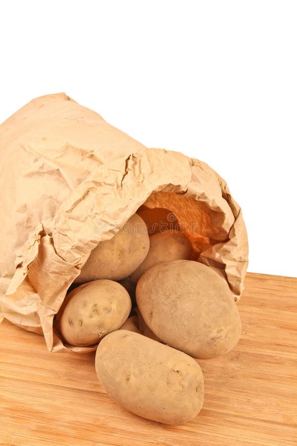Fresh Potatoes in a Brown Paper Bag Stock Image Image of potato, meal