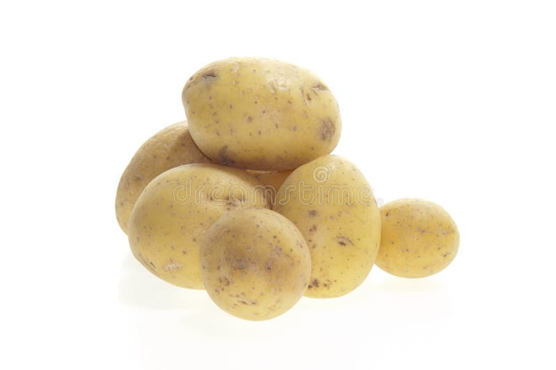 Fresh Potatoes on white