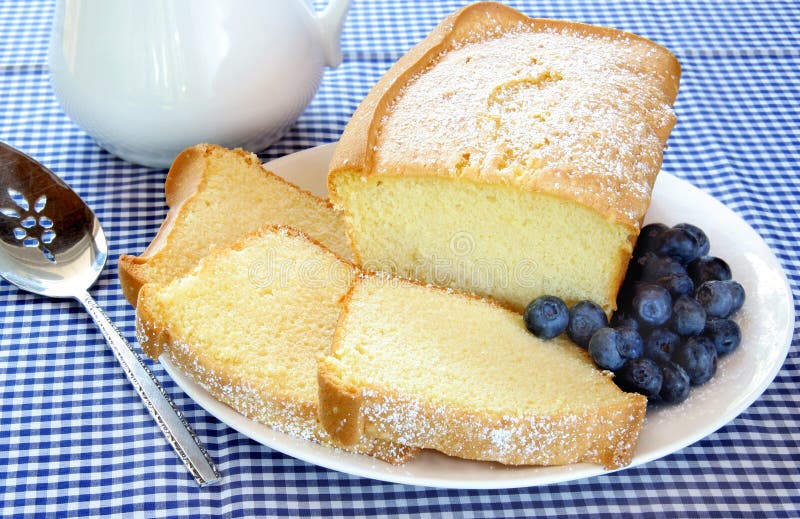 Fresh Pound Cake and Blueberries