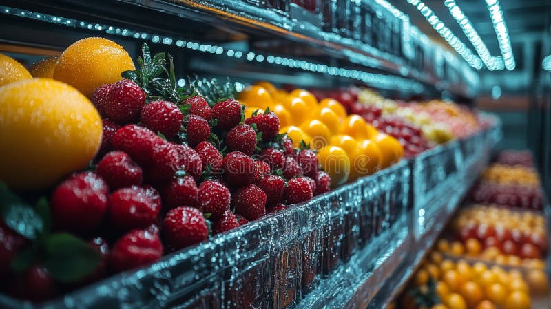 Fresh Produce Organized in a Cold Storage Facility for Optimal Preservation and Distribution of Perishable Items stock photos