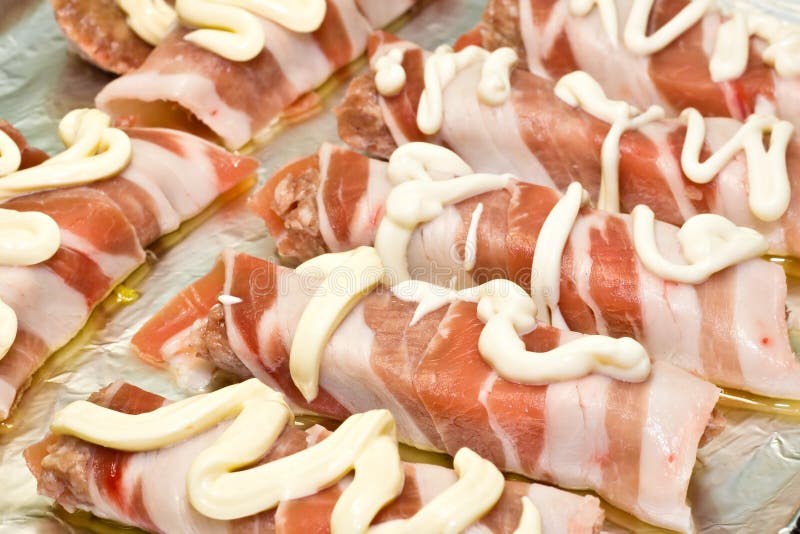 Fresh prosciutto roll stock photo. Image of holiday, feast 12623774