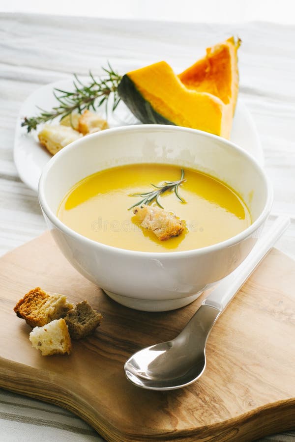 Fresh pumpkin soup stock image. Image of bowl, yellow 88266463