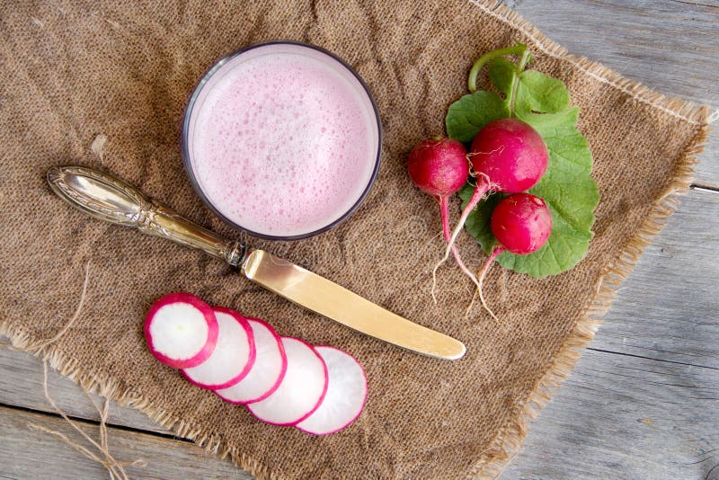 Fresh radish smoothy juice royalty free stock images