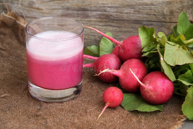 Fresh radish smoothy juice royalty free stock photography