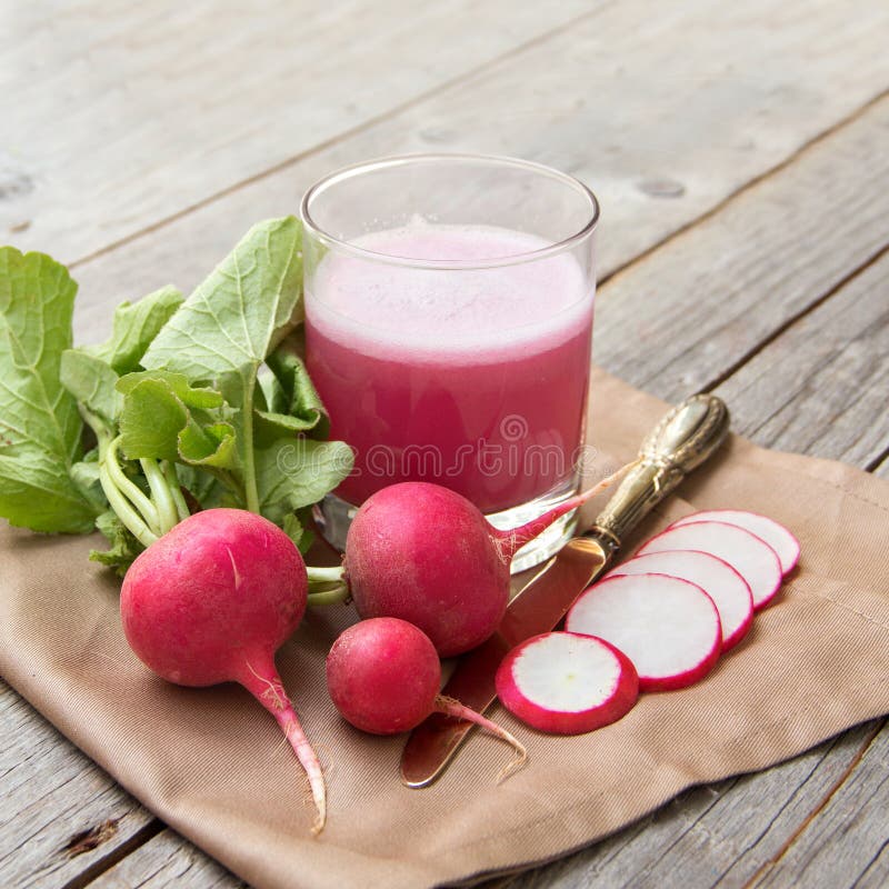 Fresh radish smoothy juice royalty free stock image