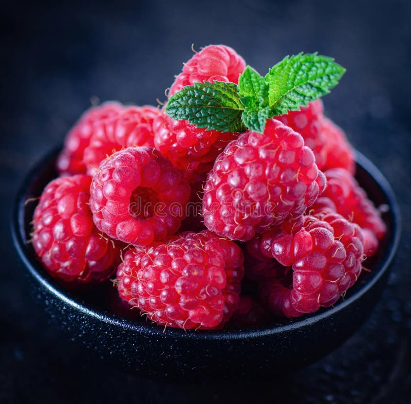 Fresh Raspberries, sweet and sour stock photos