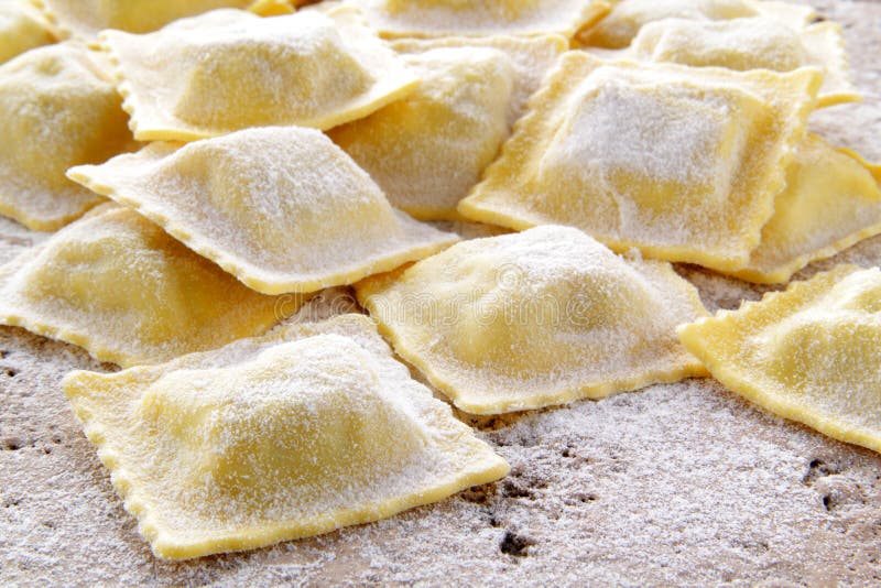 Fresh ravioli handmade whit spinach end ricotta