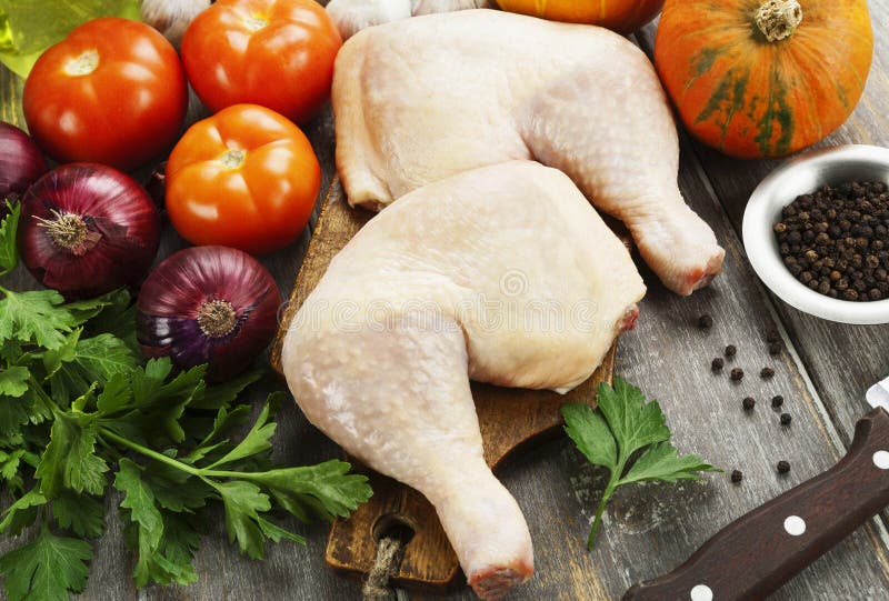 Fresh raw chicken legs stock photo. Image of nutrition 81365372