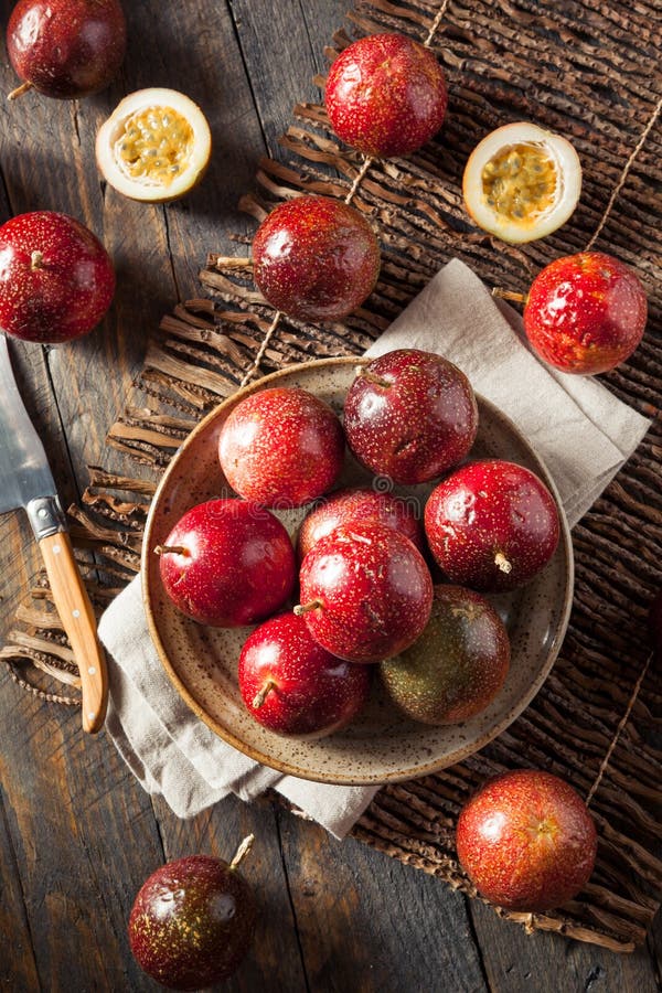 Fresh Raw Organic Passion Fruit Stock Image Image of bright