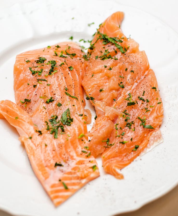 Fresh raw salmon stock image. Image of chunks, marinating - 32842499