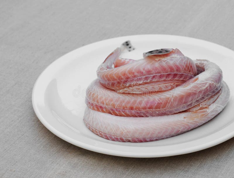 Fresh Raw Conger Eels At Mediterranean Fish Market Stock Photo Image
