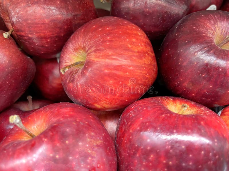 Fresh Red Apples Good for Multimedia Background Group of Red Ripe ...