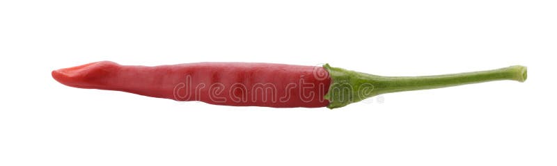 Fresh red chili and green leaf peppers isolated on a white background stock image