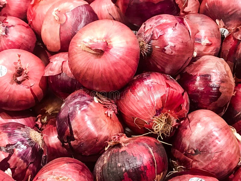 Red Onions for Sale. stock photo. Image of sale, york 66163938