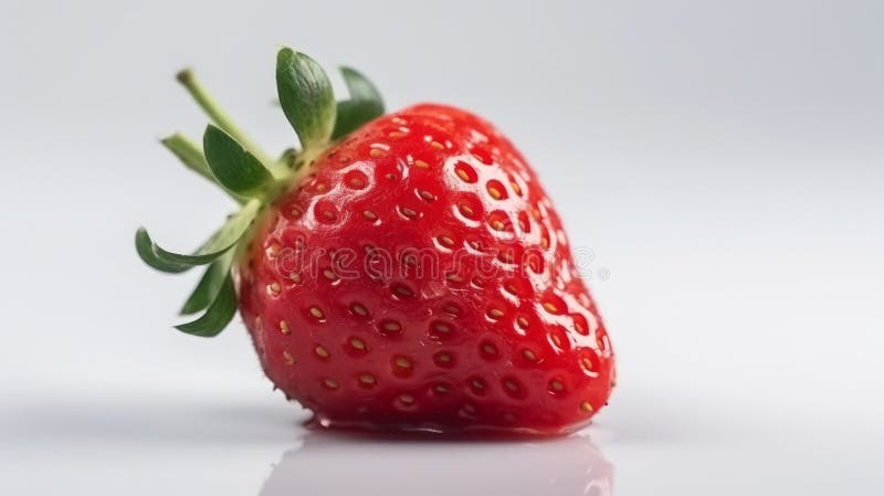 Fresh red strawberry isolated on white background. Generative AI royalty free illustration