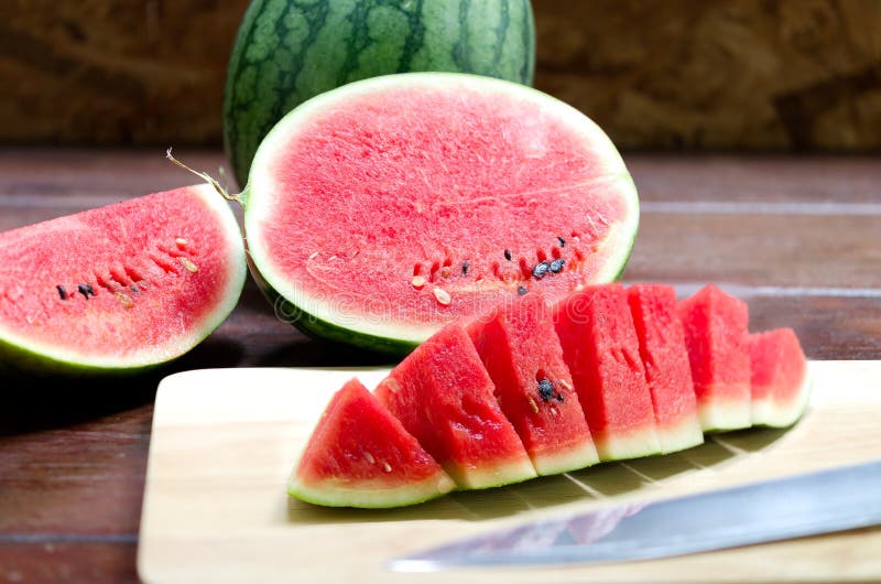 Fresh Red Watermelon Ready To Eat Stock Photo - Image of freshness