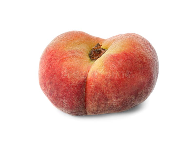 Fresh Ripe Donut Peach Isolated on White Stock Photo Image of