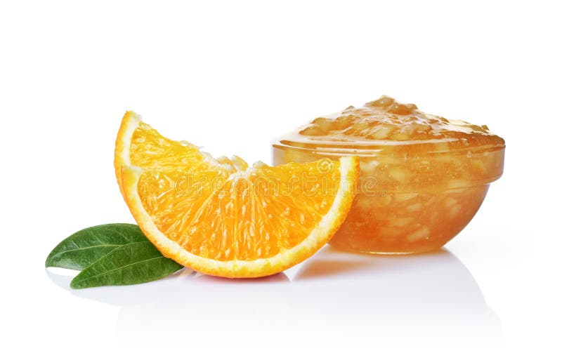 Fresh Ripe Orange Fruit with Jam in Glass Bowl Stock Image Image of