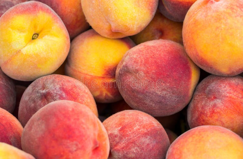Fresh ripe peaches in the box ready for sale royalty free stock photo Fresh ripe peaches in the box ready for sale royalty free stock photo