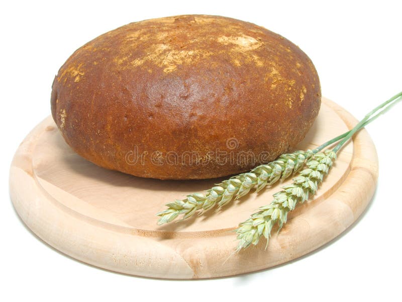 Fresh round bread with wheat