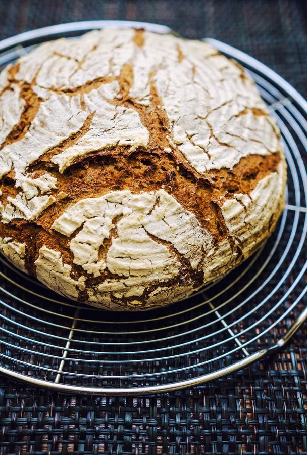 Fresh Rye Flour Bread, Closeup Stock Photo Image of cooling, flour