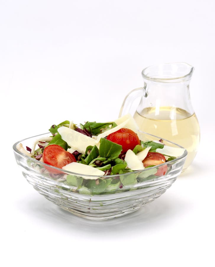 Fresh salad and apple vinegar