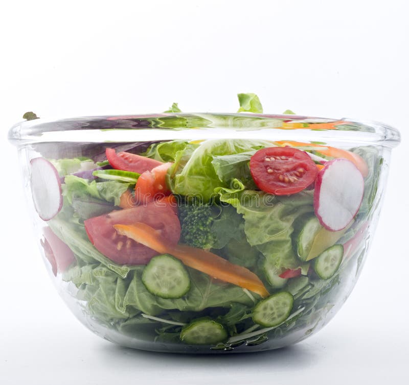 Fresh salad bowl stock image. Image of food, arugula, herbs 7660975
