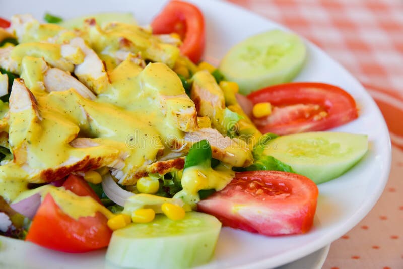 Fresh salad plate closeup stock photo. Image of appetizer 60265972