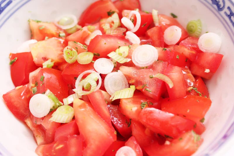 A fresh salad of tomatoes