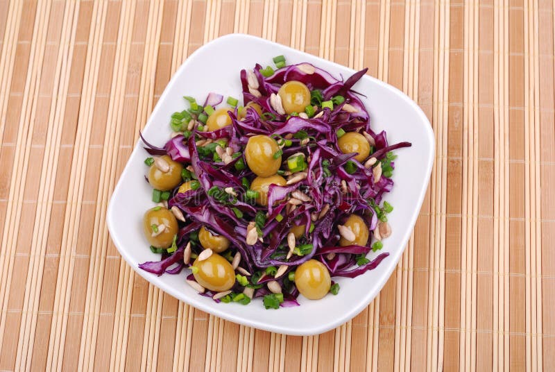 Fresh salad from vegetables on a plate