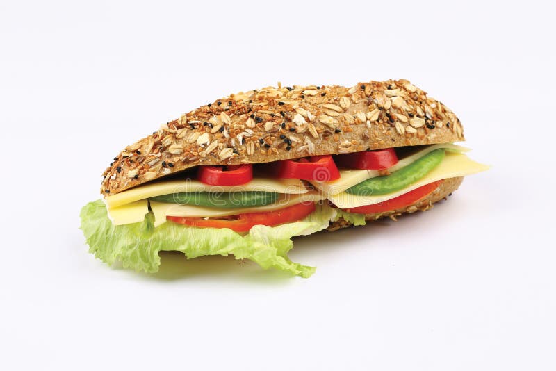 Fresh Sandwich on Background Stock Image - Image of bread, baguette ...