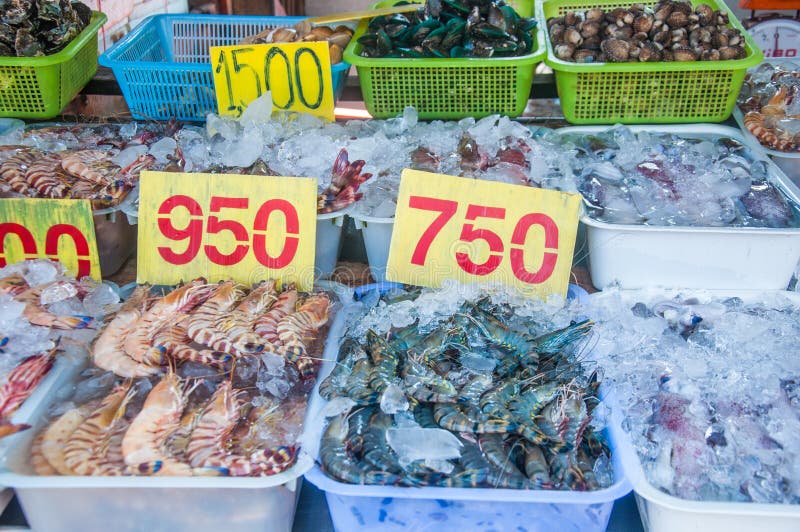 Fresh Seafood on the Market Stock Image Image of fishing, life 47886245