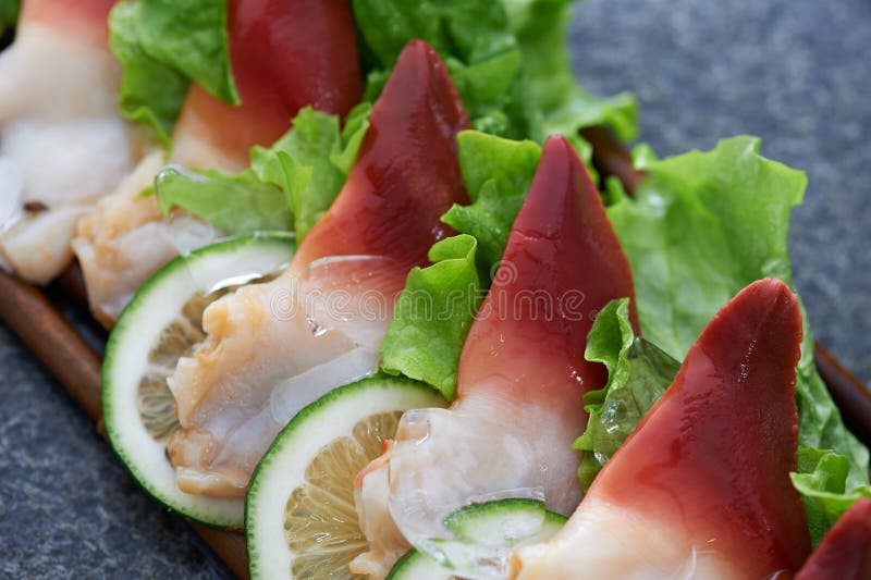 Fresh seafood with salad stock photo. Image of asian 51869384
