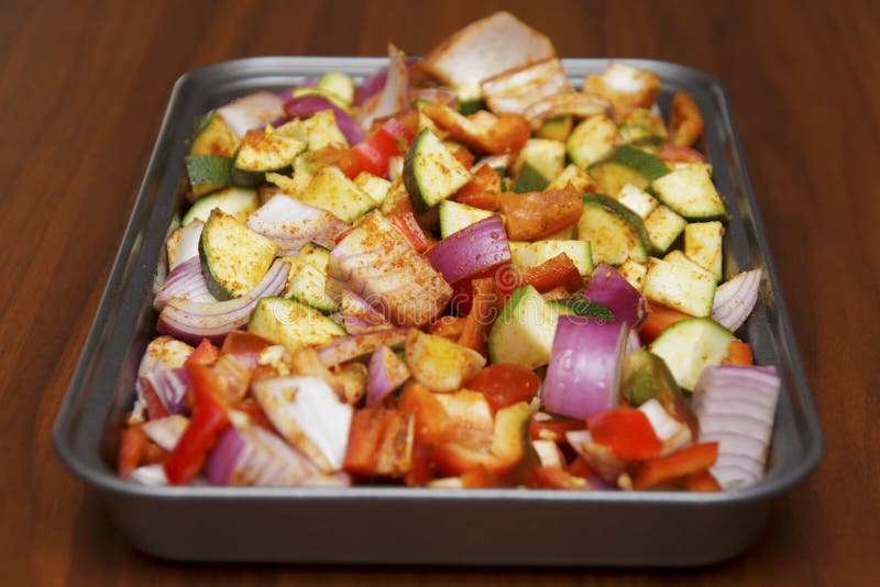 Fresh Seasoned Vegetables for Roasting Stock Image Image of potato
